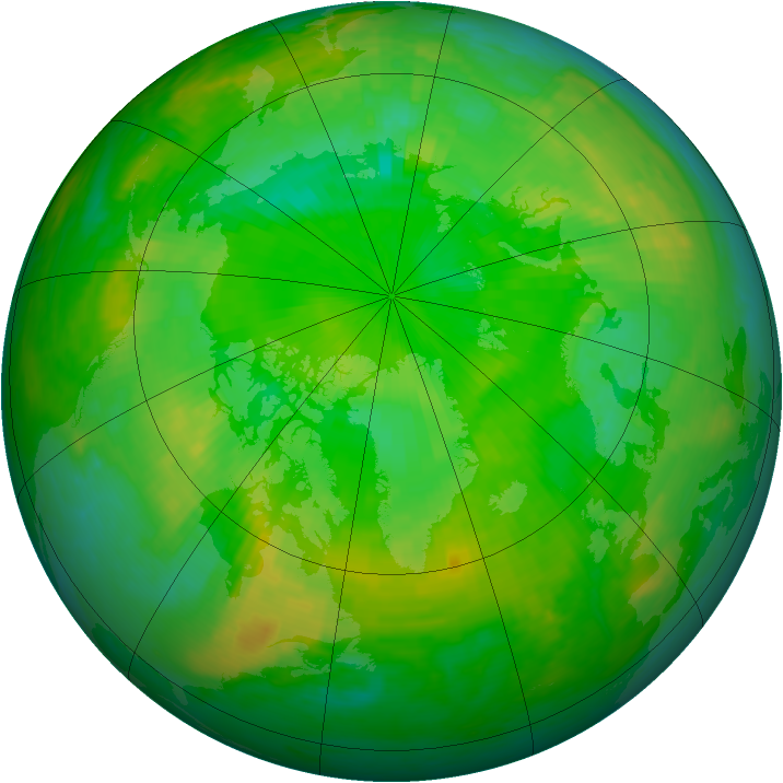 Arctic ozone map for 06 July 2001